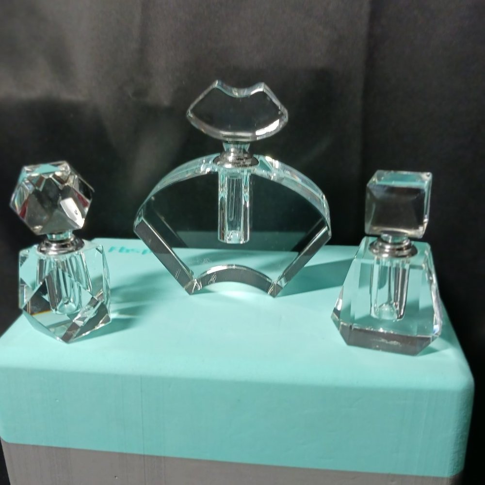 Signed Oleg Cassini Perfume Bottles Set of 3